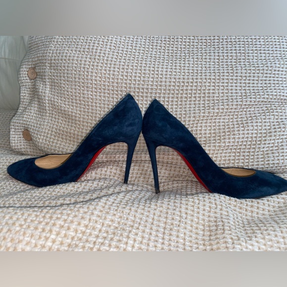 Christian Louboutins 100mm pumps blue suede - Picture 4 of 10